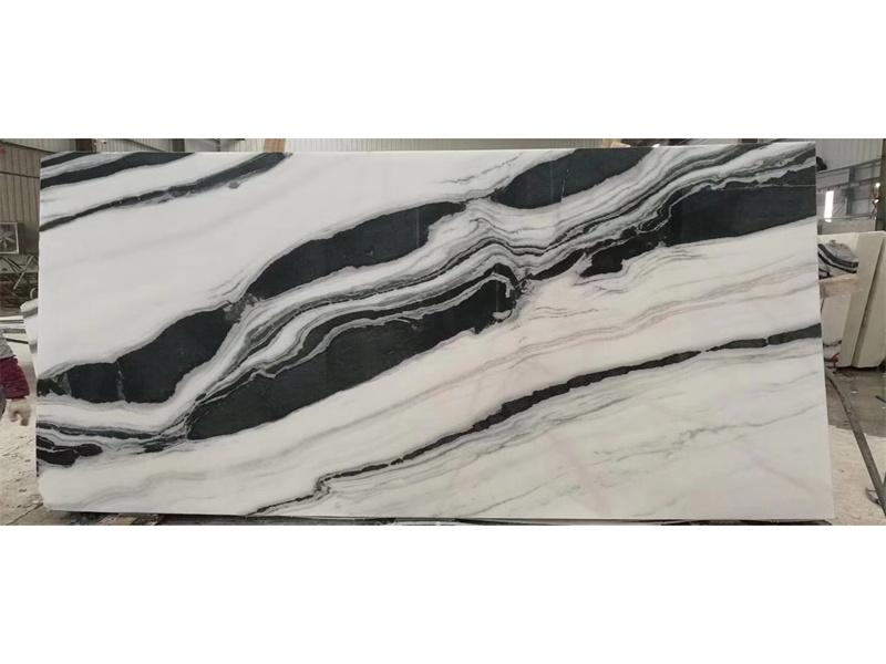 黒と白の大理石のスラブ床タイル背景パンダ中国