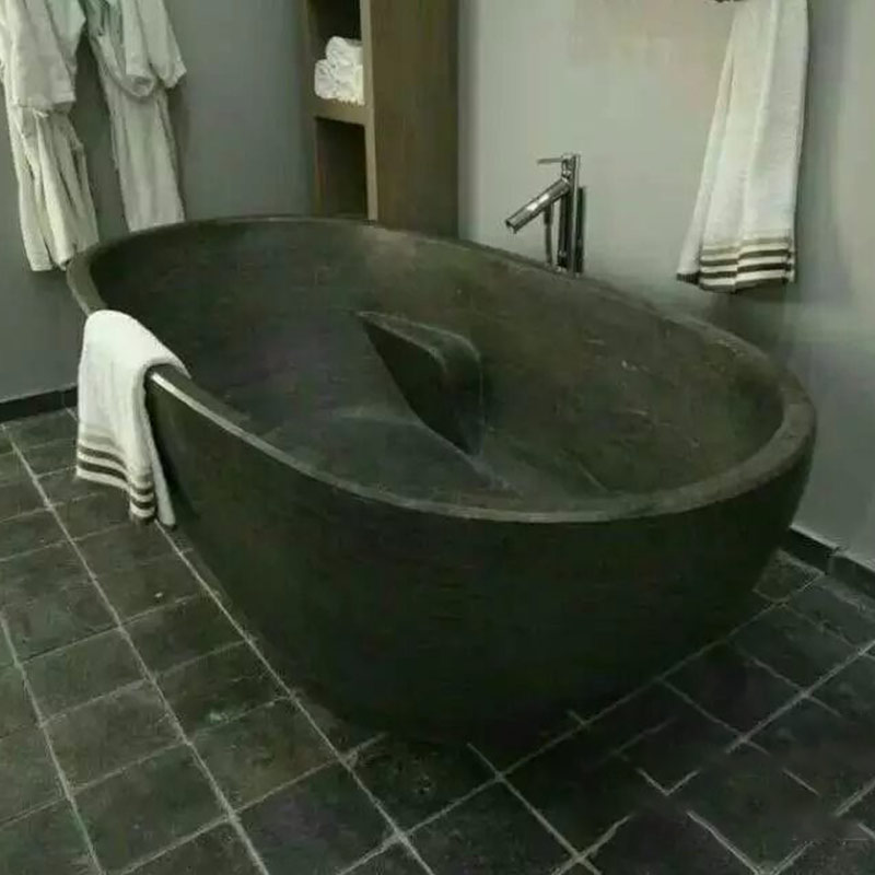 養殖黒大理石のバスタブ自立型浴槽ホテルヴィラ販売中
