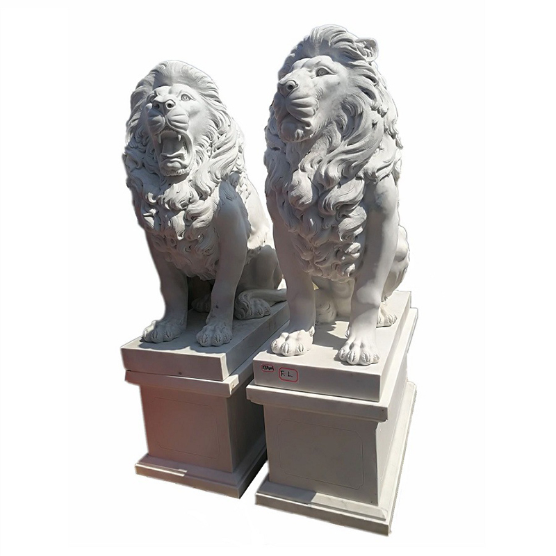 中国の白い大理石のライオン像サプライヤー卸売