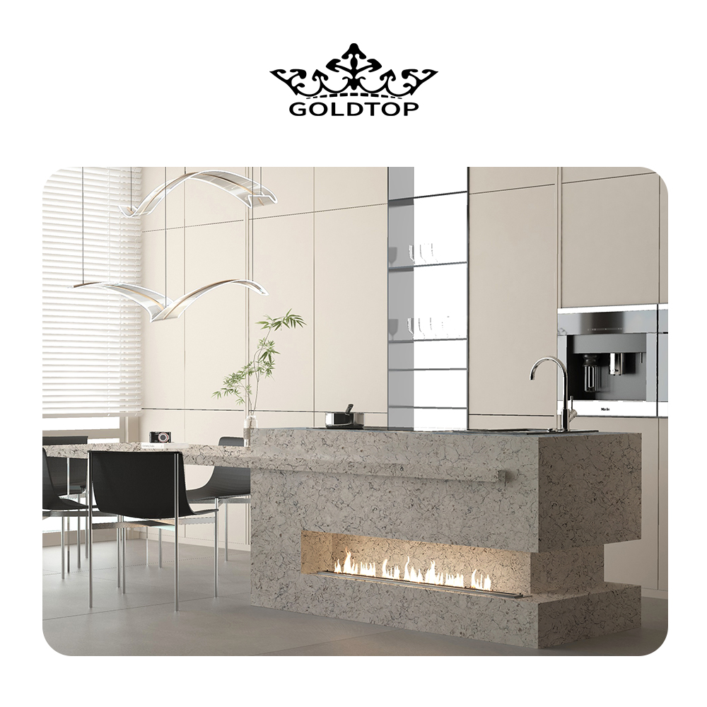 4012 River Crema Marble Quartz Slab