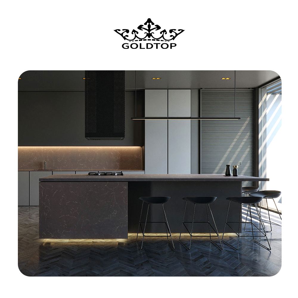 4017 Bianco Marquina Marble Quartz Slab