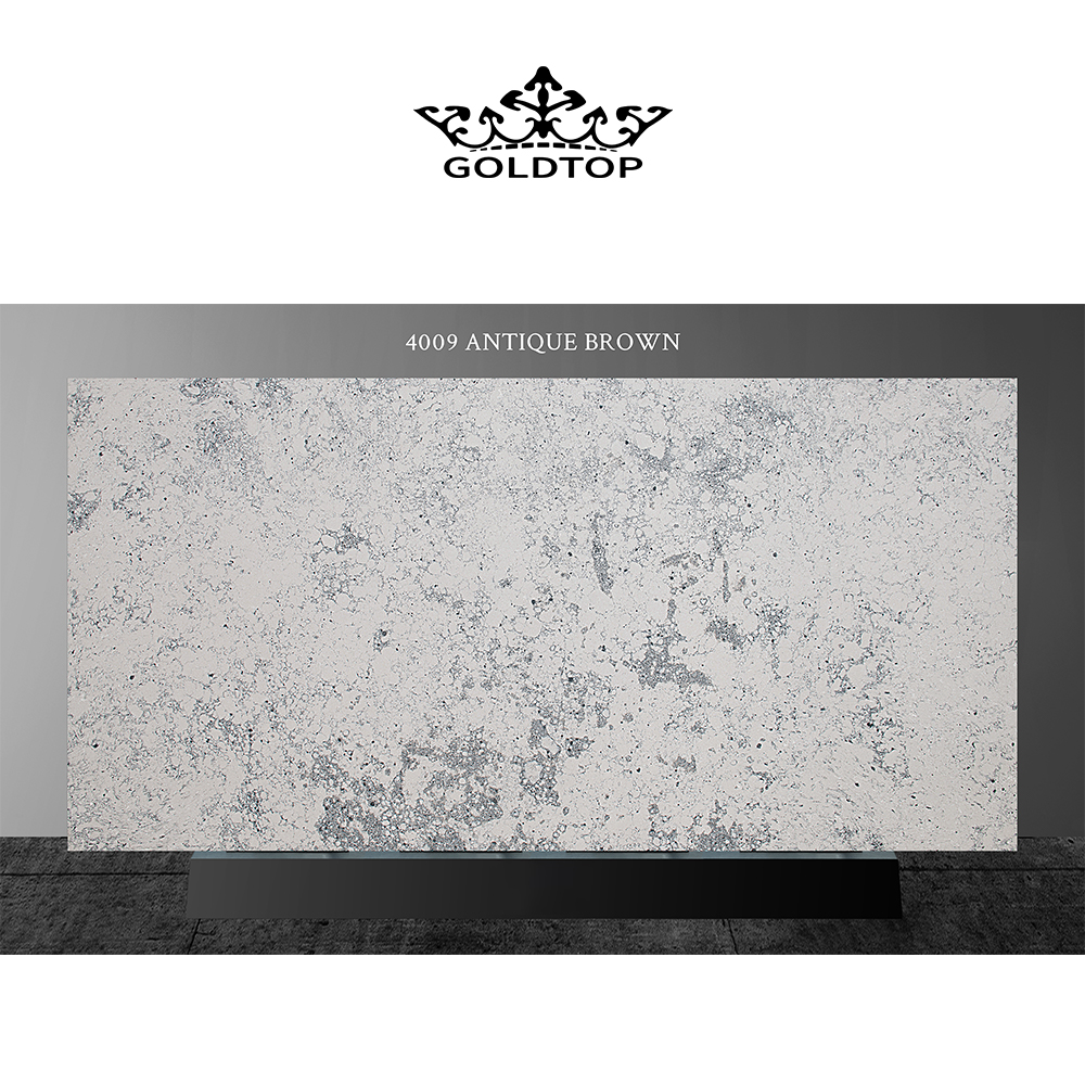 4009 Antique Brown Marble Quartz Slab