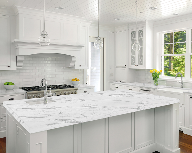 5077 Calacatta Vagli Artificial Quartz Kitchen White Countertop
