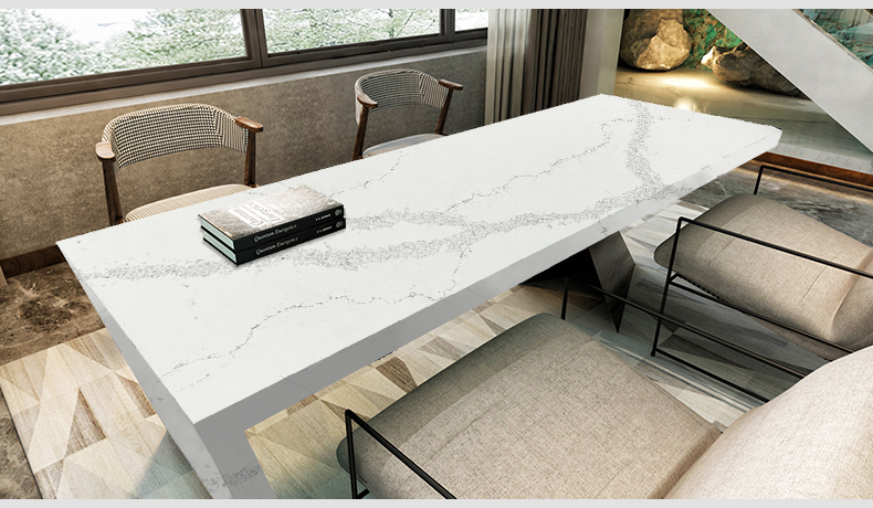 5069 Calacatta Novel White Quartz Countertops Factory