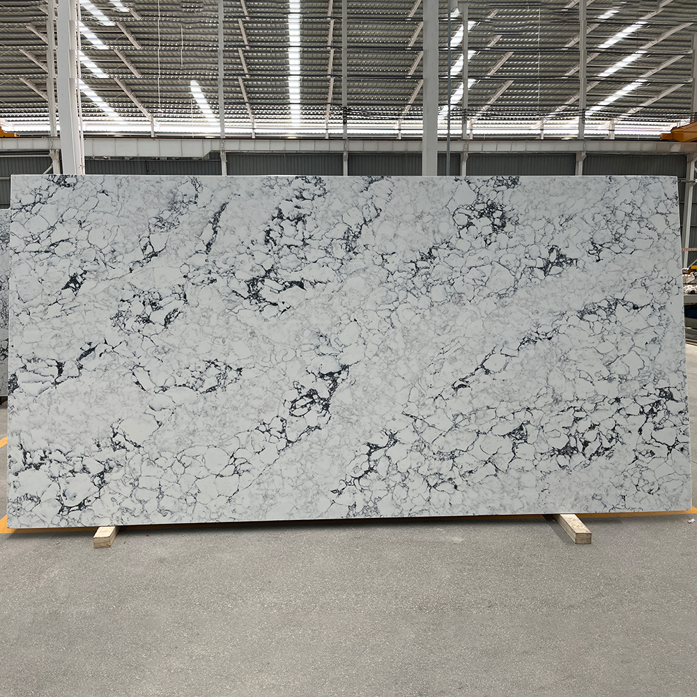 5049 Calacatta Arabescato White Quartz With Black Veins