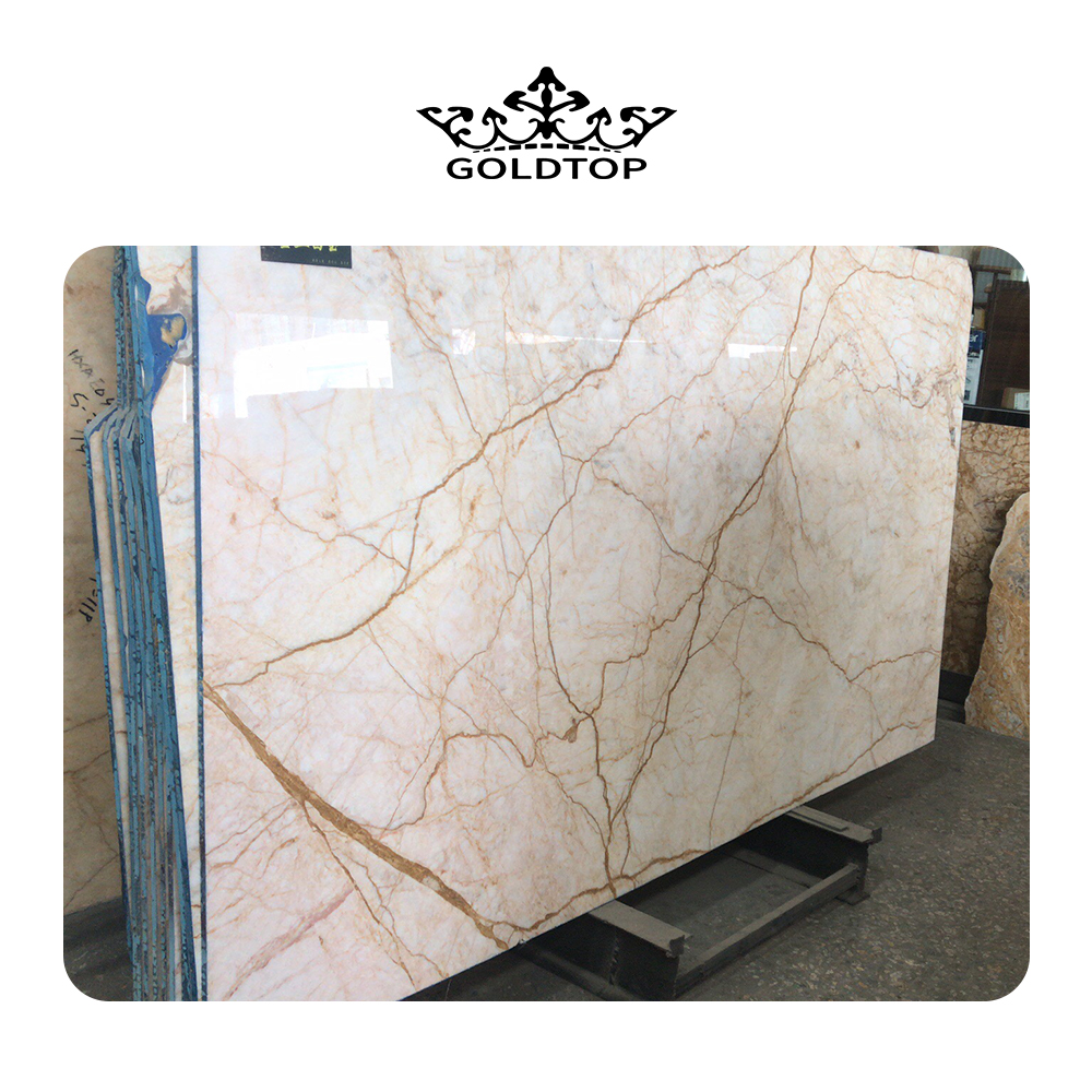 Chinese Golden Cloud Marble Slab 3/4"