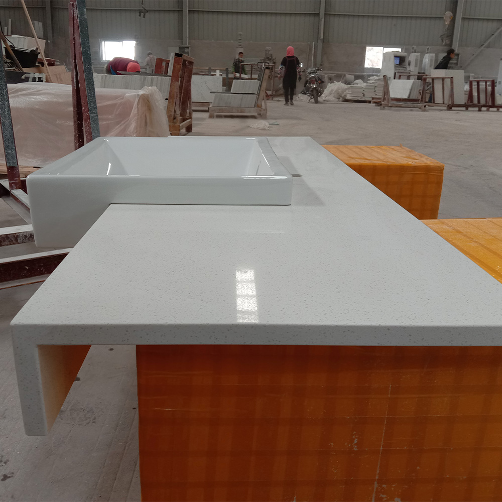 2005 Snow White Sparkle Quartz Slab for Kitchen Countertops/ Vanity Tops