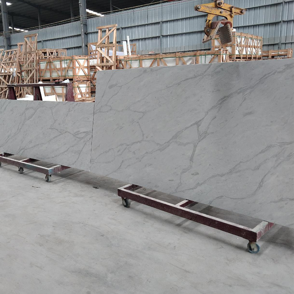 5041 Gucci White Quartz Super Jumbo Slab Countertops Wholesale