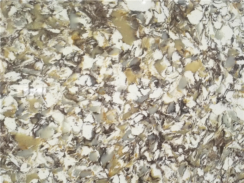3019 Gold Coast Brown Sparkle Quartz Slabs For Countertops