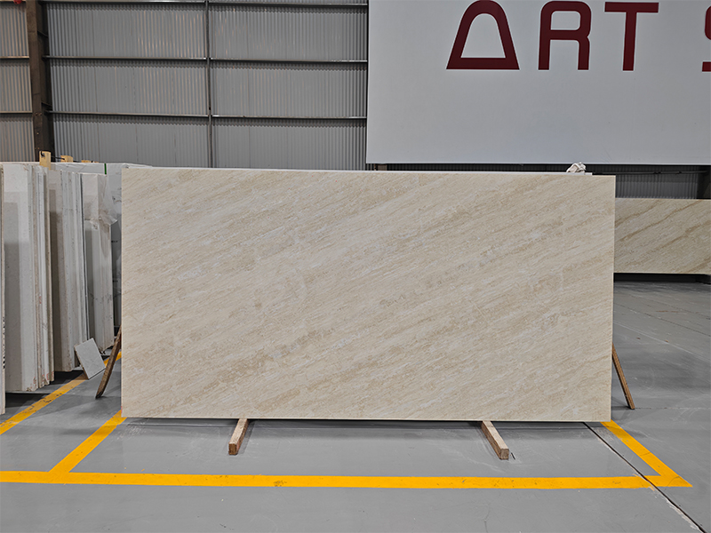 6044 Daino Reale Beige Quartz Slab For Kitchen Countertop/ Vanity Tops