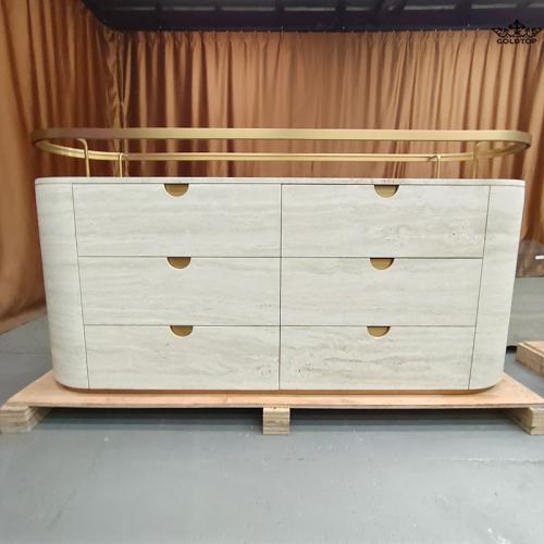 Super White Travertine Cabinet