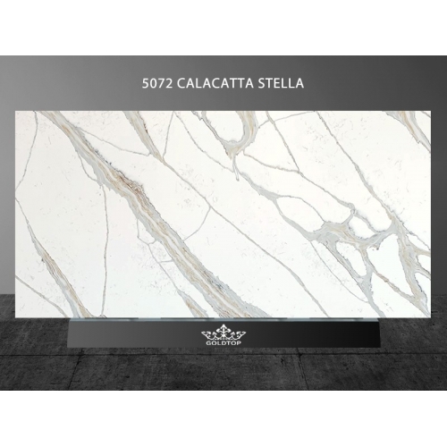 5072 Calacatta Stella White Quartz Slabs